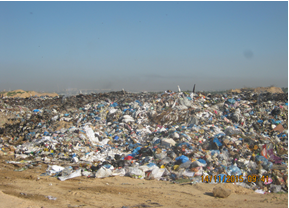 Waste disposal site documented during the Jabalia solid waste assessment